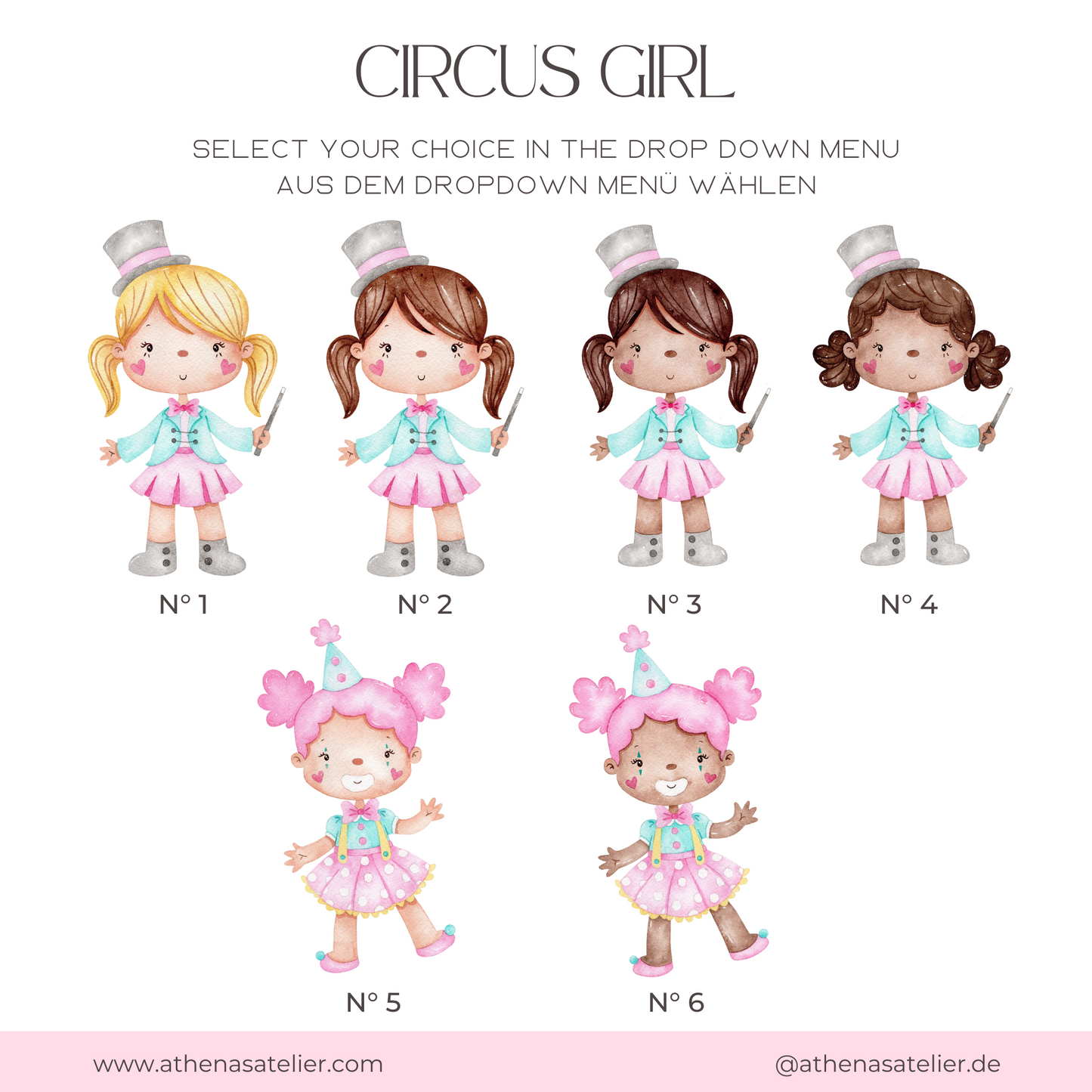 Rosa Zirkus Cake Topper mit Glitzer & Licht
