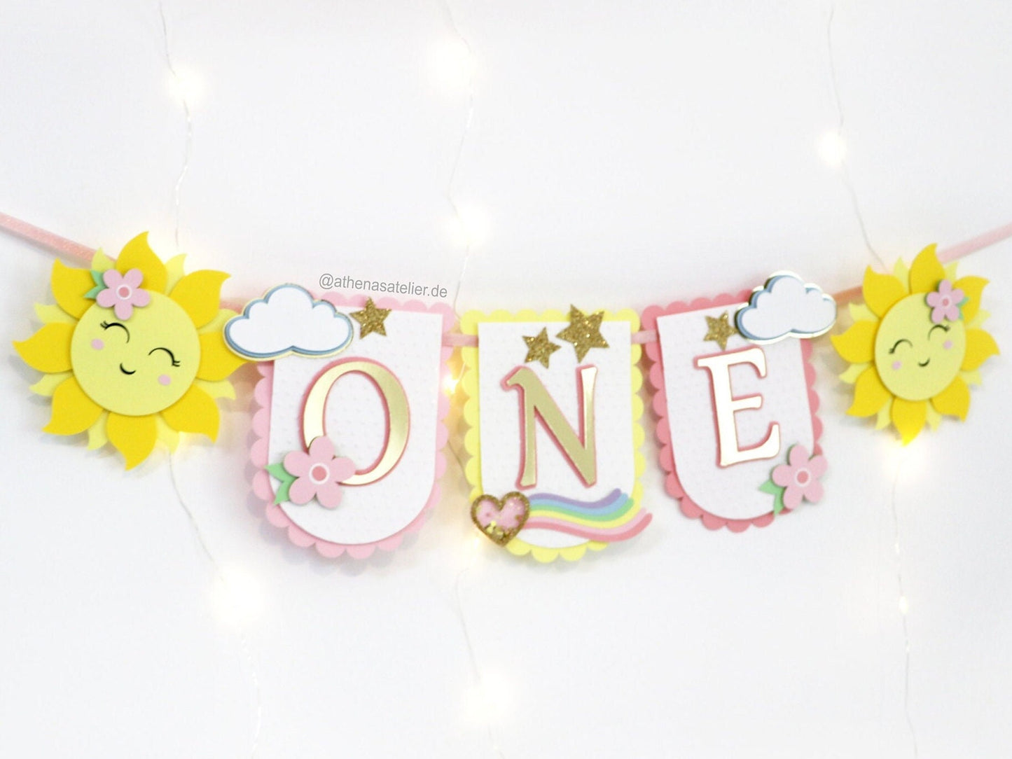 Regenbogen Girlande | Hochstuhl-Banner