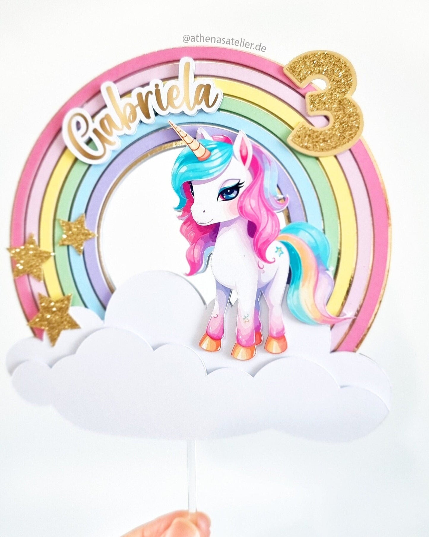 Einhorn Regenbogen Cake Topper