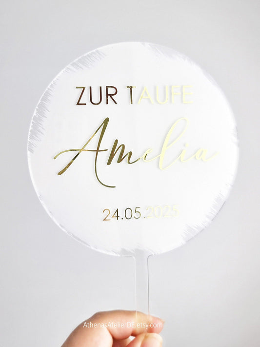 Personalisierte Cake Topper "Zur Taufe"