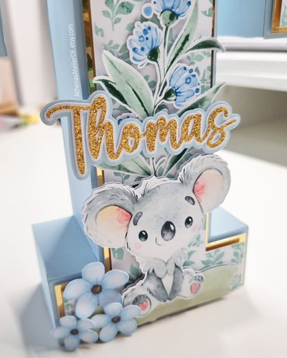 Koala 3D Buchstaben Blau