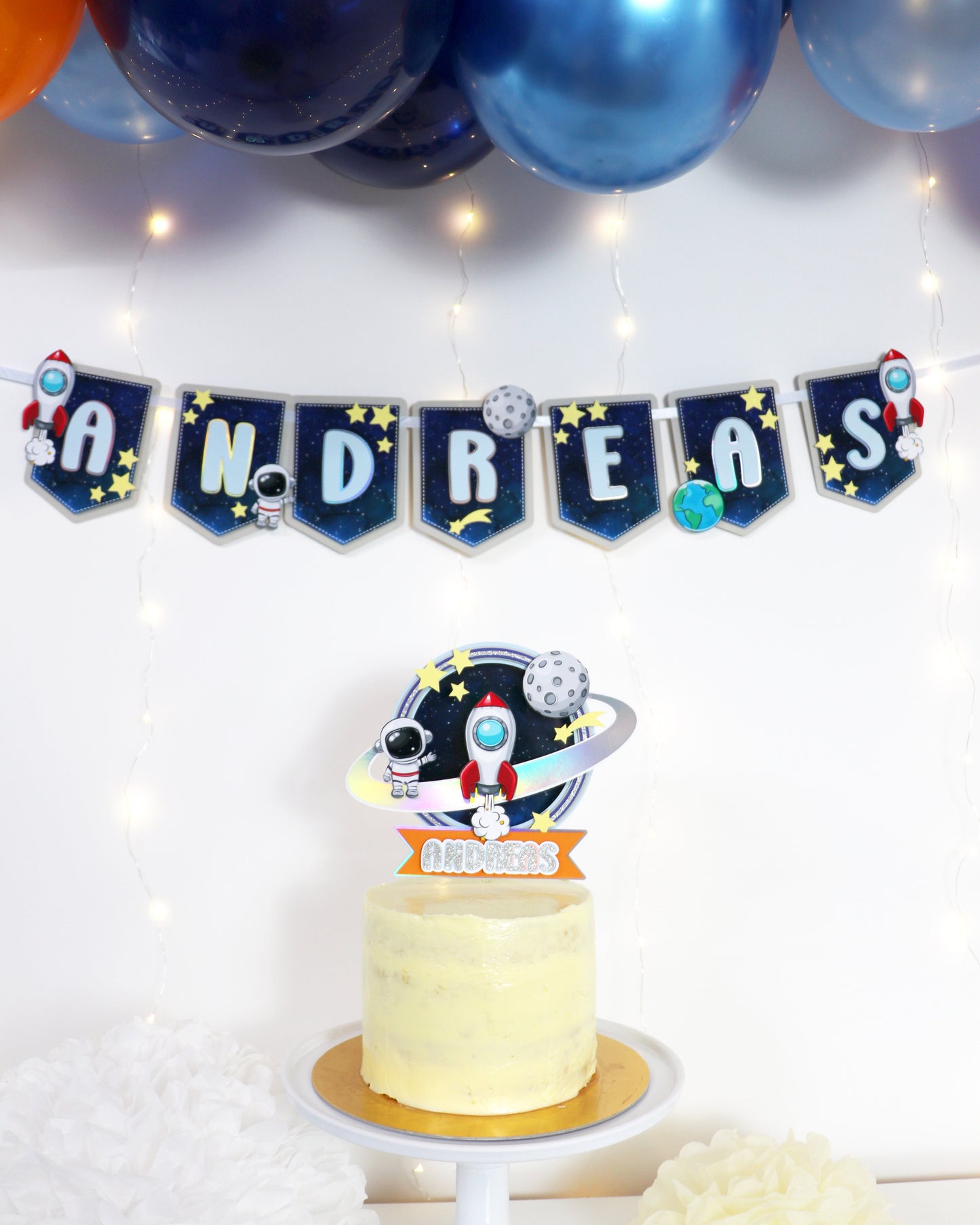 Astronaut & Weltraum Cake Topper