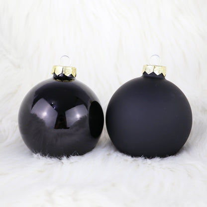 Schwarze Weihnachtsbaumkugeln aus Glas (glänzend und matte)