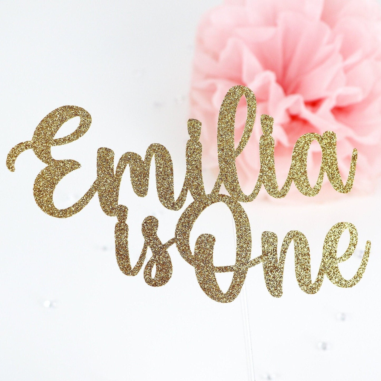 Glitzer Cake Topper mit Name und Alter