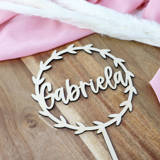 Cake Topper mit Name aus Holz